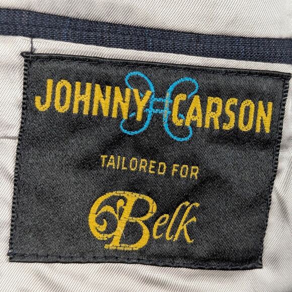 Johnny Carson 42R Gray Pinstripe Blazer Men Tailored in USA Union Made for Belk - Picture 4 of 6